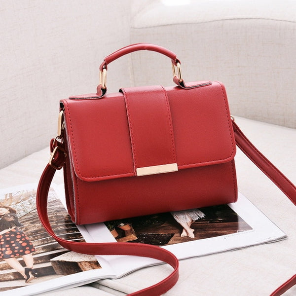 Women Fashion PU Leather Shoulder Small Flap Crossbody Handbags Top Handle Tote Messenger Bags