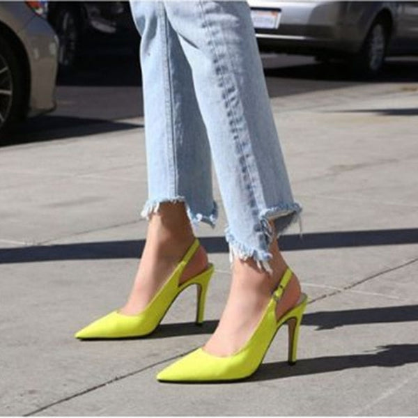 ZHENZHOU Charming Elegant Sexy Multicolor Suede Women's Slingback High Heels Pump/Sandals Shoes Dress Party OL Valentine Shoes