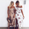 ELSVIOS Women Off Shoulder Floral Print Boho Dress Fashion Beach Summer Dresses Ladies Strapless Long Maxi Dress Vestidos XS-5XL