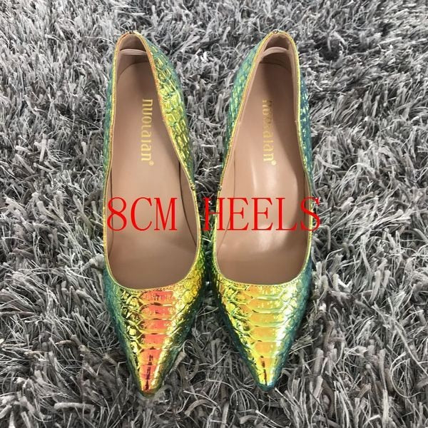 2019 New fashion woman shoes snake printing party wedding shoes big size 35-42 sexy pointed toe high heels pumps women shoes