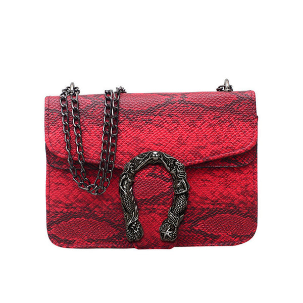 Snake Fashion Brand Women Bag Alligator PU Leather Messenger Bag Designer Chain Shoulder Crossbody Bag Women Handbag Bolso Mujer
