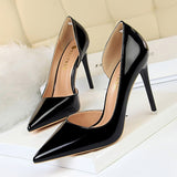 BIGTREE Shoes New Patent Leather Wonen Pumps Fashion Office Shoes Women Sexy High Heels Shoes Women's Wedding Shoes Party